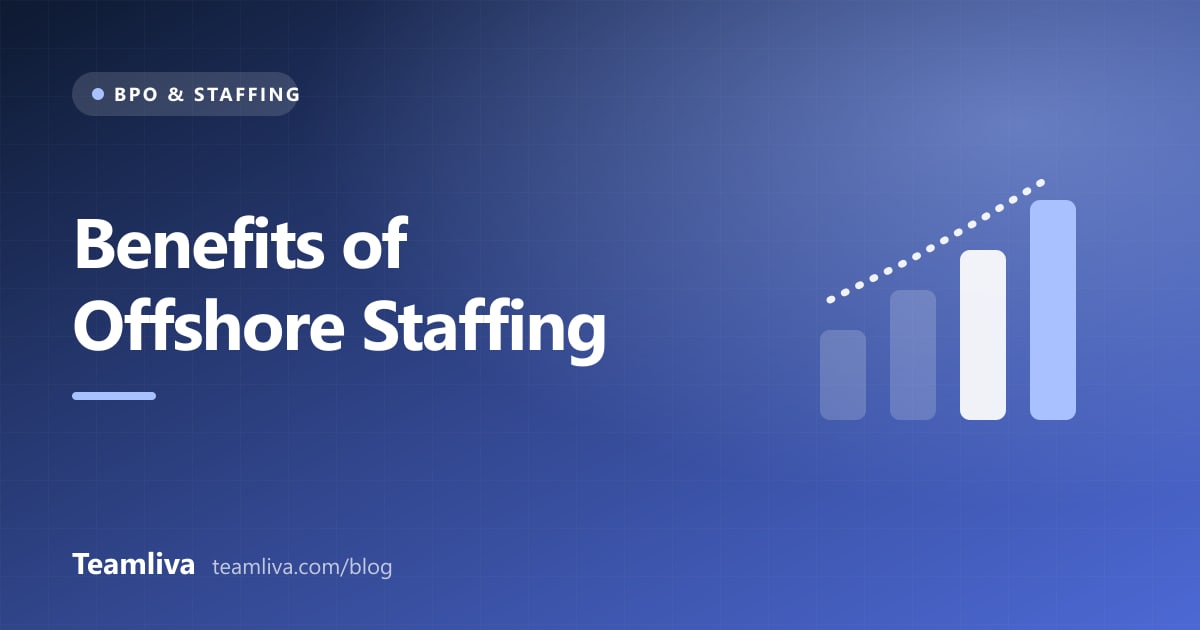 Teamliva (Team Liva) cover graphic: Benefits of Offshore Staffing, with a chart icon