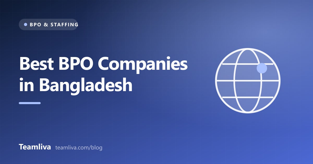 Teamliva (Team Liva) cover graphic: Best BPO Companies in Bangladesh, with a globe icon