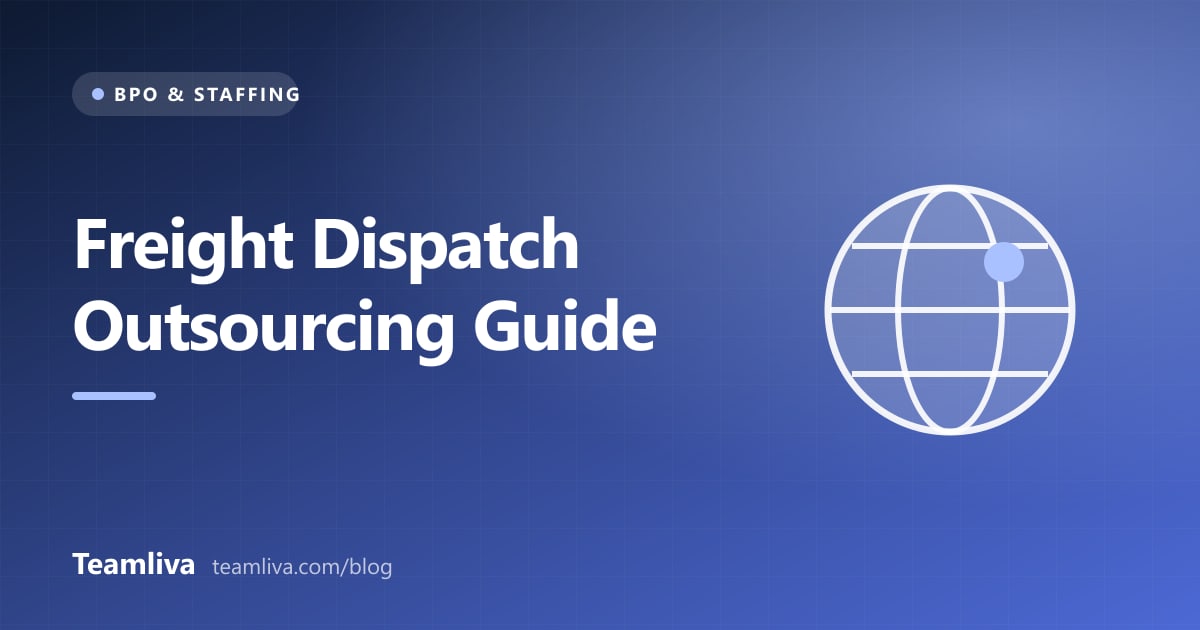 Teamliva (Team Liva) cover graphic: Freight Dispatch Outsourcing Guide, with a globe icon