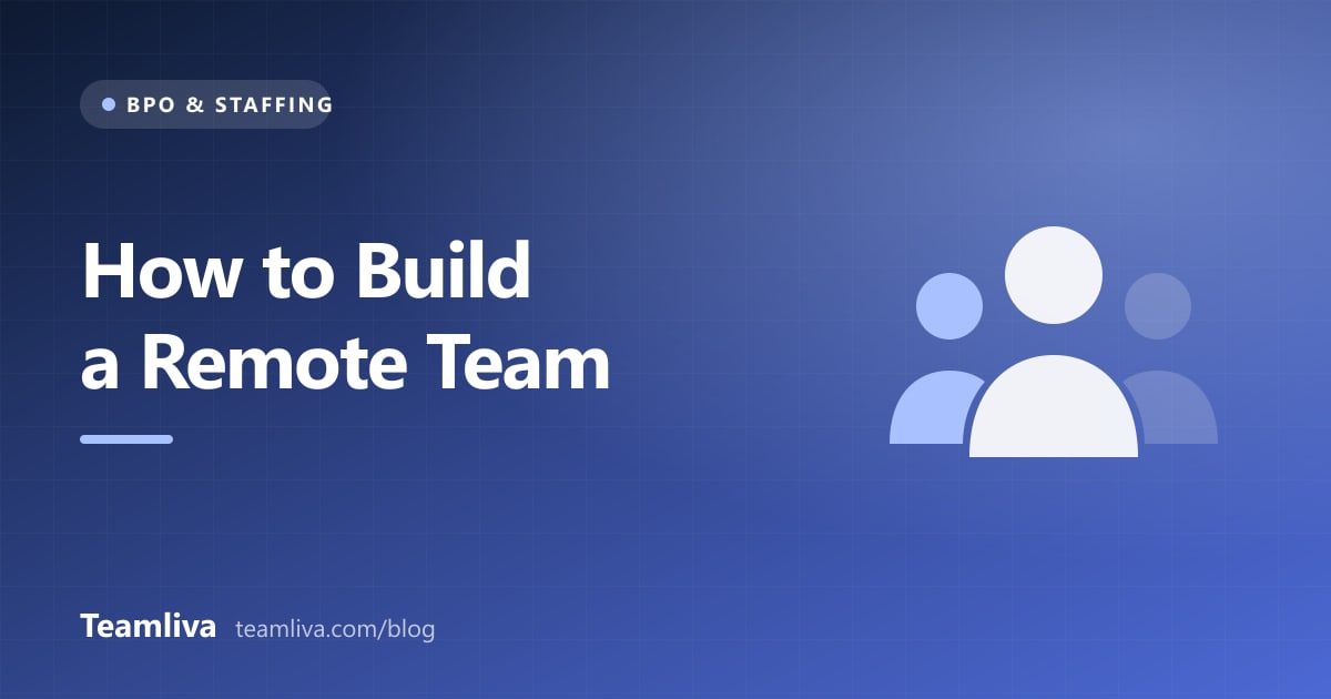 Teamliva (Team Liva) cover graphic: How to Build a Remote Team, with a people icon