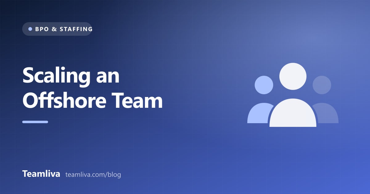 Teamliva (Team Liva) cover graphic: Scaling an Offshore Team, with a people icon