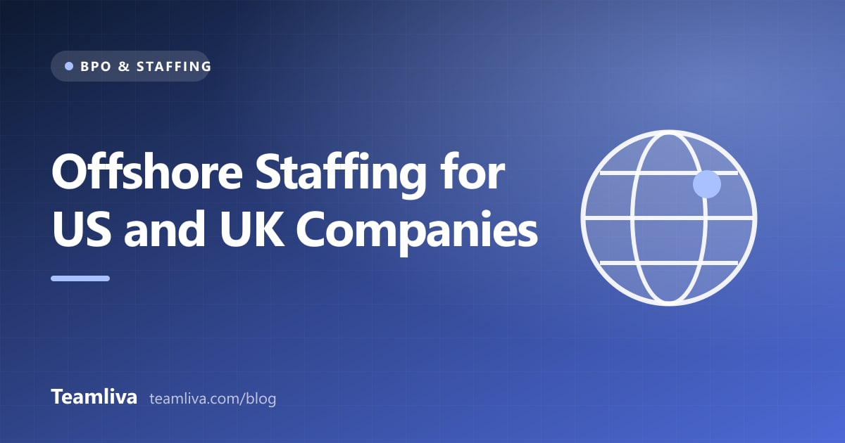 Teamliva (Team Liva) cover graphic: Offshore Staffing for US and UK Companies, with a globe icon