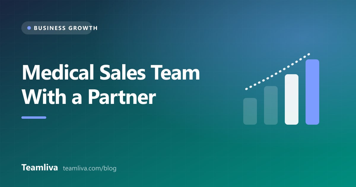 Teamliva (Team Liva) cover graphic: Medical Sales Team With a Partner, with a chart icon