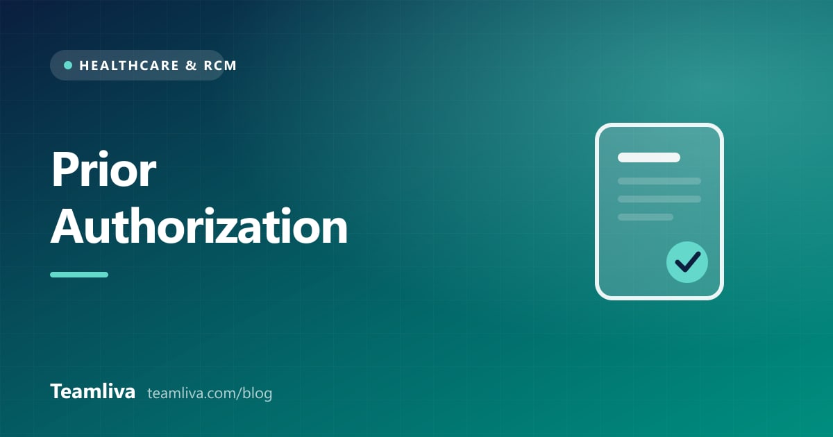 Teamliva cover graphic: Prior Authorization, with a document and checkmark icon