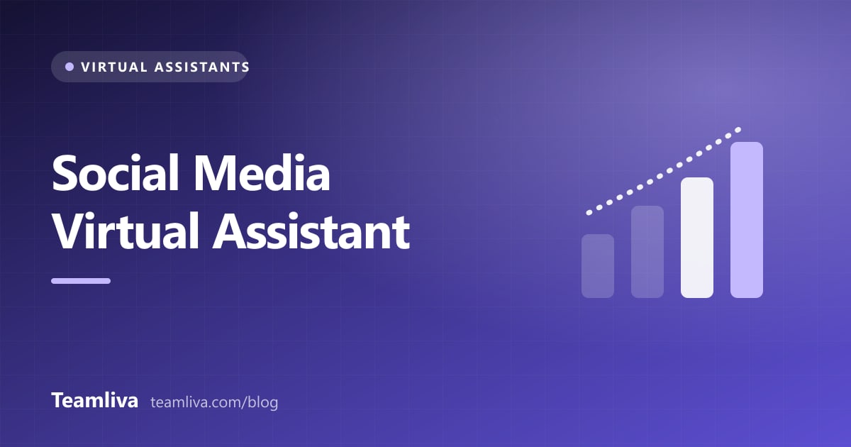 Teamliva (Team Liva) cover graphic: Social Media Virtual Assistant, with a chart icon
