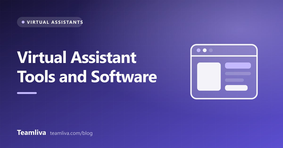 Teamliva (Team Liva) cover graphic: Virtual Assistant Tools and Software, with a browser icon